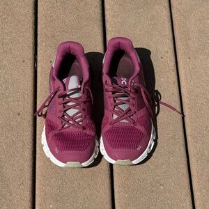 On CloudTech Running Shoes pink and gray